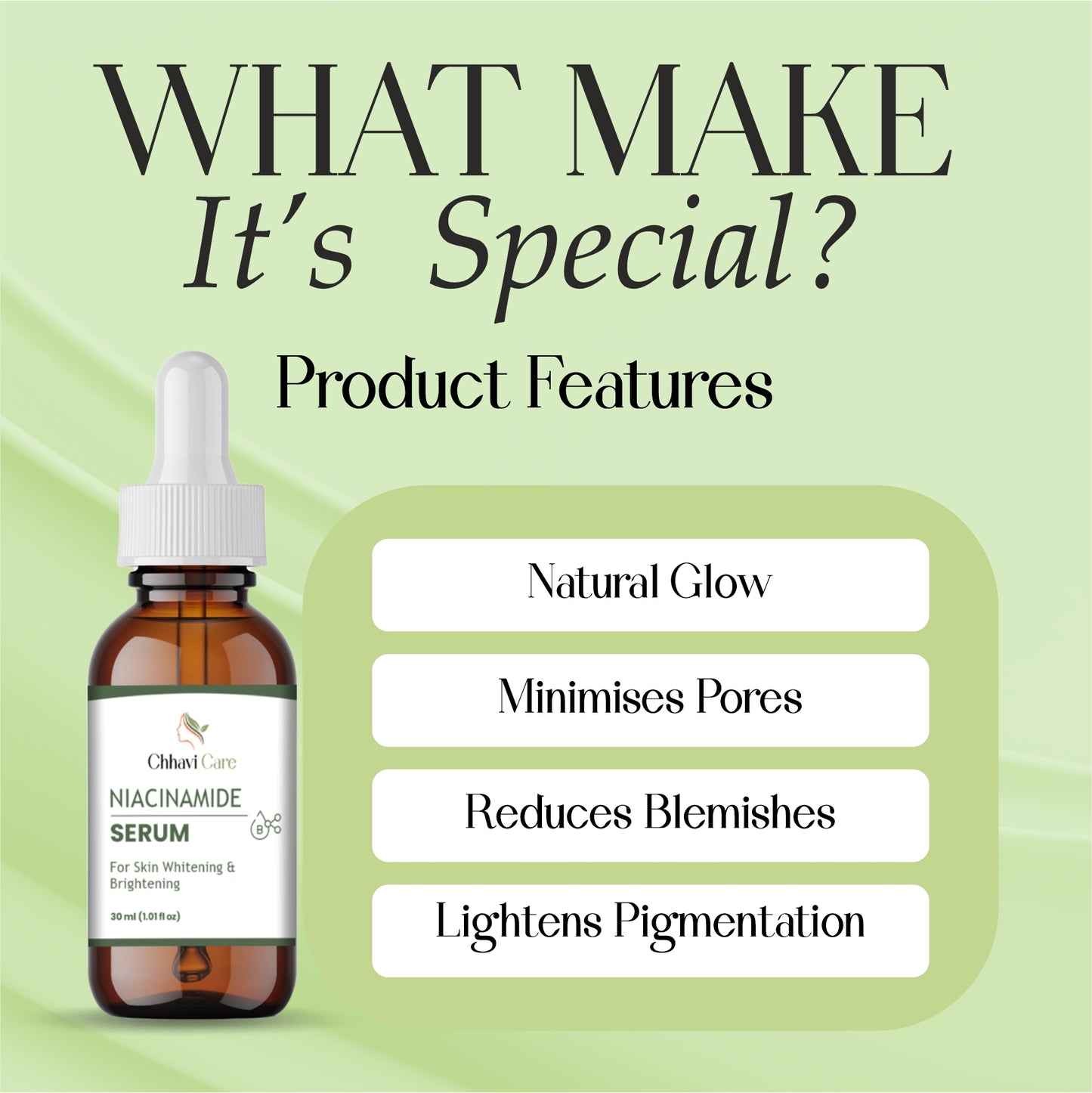 Chhavi care Niacinamide Serum for Skin Whitening and Brightening, 30ml