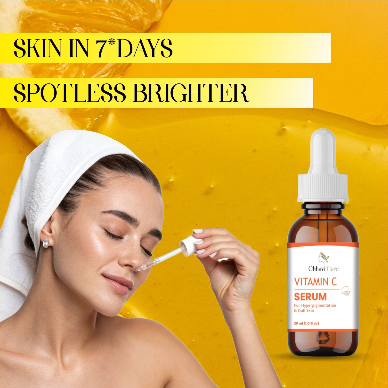 Chhavi Care Vitamin C Face Serum – Hyperpigmentation & Dull Skin Repair (30ml) - Image 2