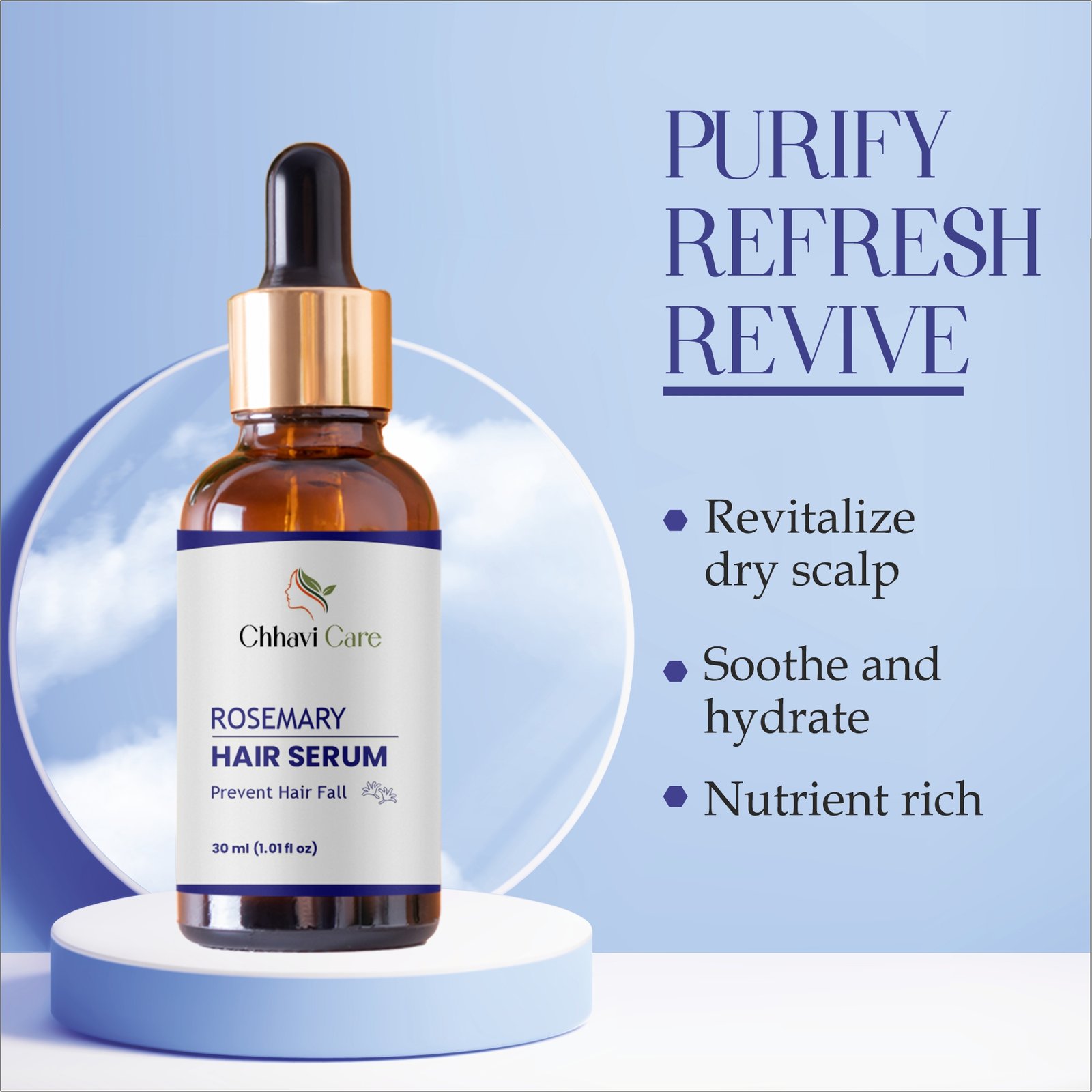 Chhavi Care Rosemary Hair Growth Serum – Anti Hair Fall Treatment (30ml) - Image 2