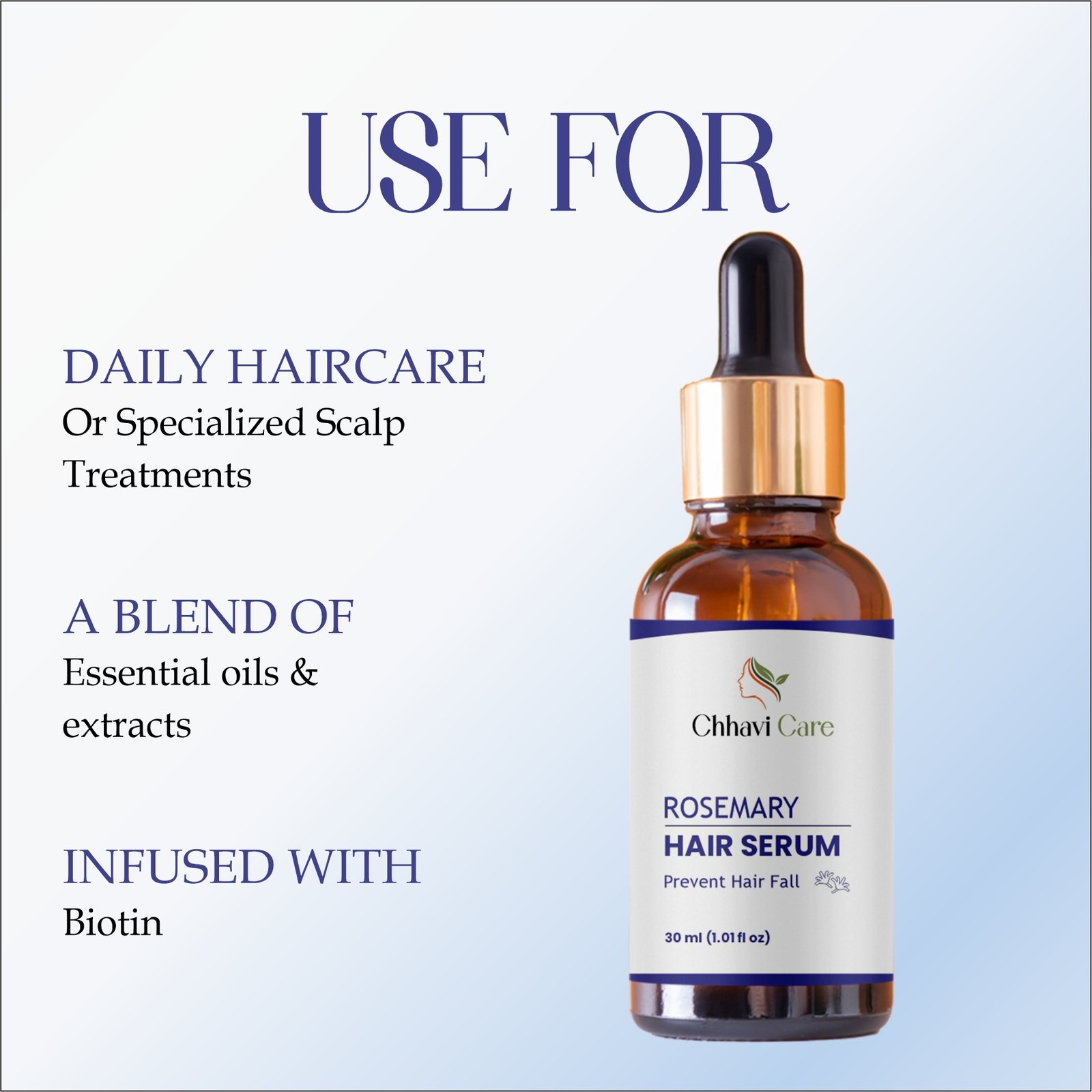 Chhavi Care Rosemary Hair Growth Serum – Anti Hair Fall Treatment (30ml) - Image 3